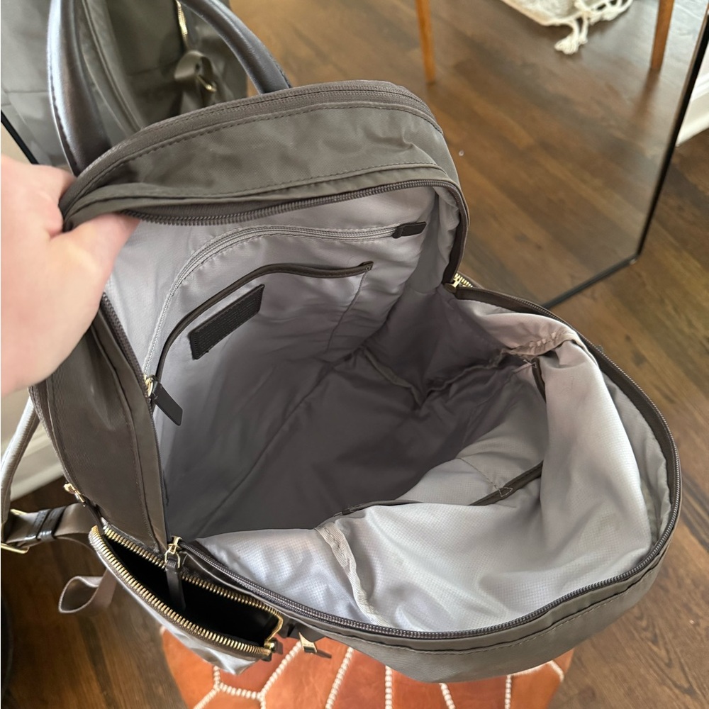 Tumi Dark Brown Backpack with Gold Accents - Picture 13 of 15